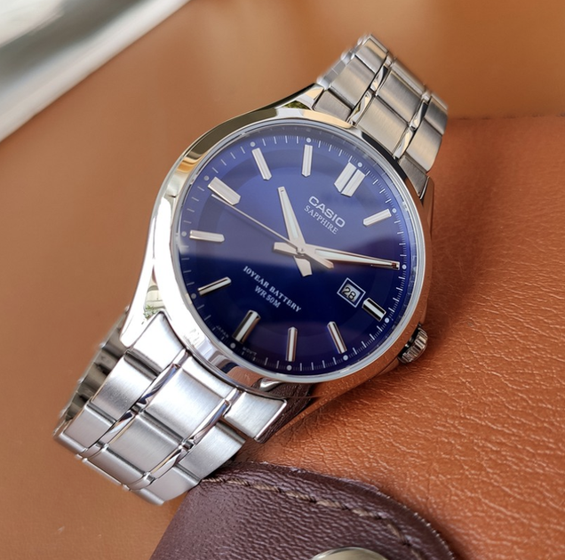 Наручные часы Casio MTS-100D-2AVDF Синие с серебристым функциональные - изображение 5