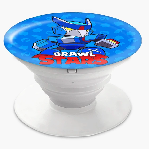 Попсокет (Popsockets) держатель для смартфона Ворон Меха Браул Старс (Crow Mech Brawl Stars) (8754-1008-WT) Белый - Фото 6 Попсокет (Popsockets) держатель для смартфона Ворон Меха Браул Старс (Crow Mech Brawl Stars) (8754-1008-WT) Белый - изображение 6