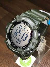 Мужские наручные часы со светодиодной подсветкой CASIO AE-1500WHX-3A Болотный - изображение 5