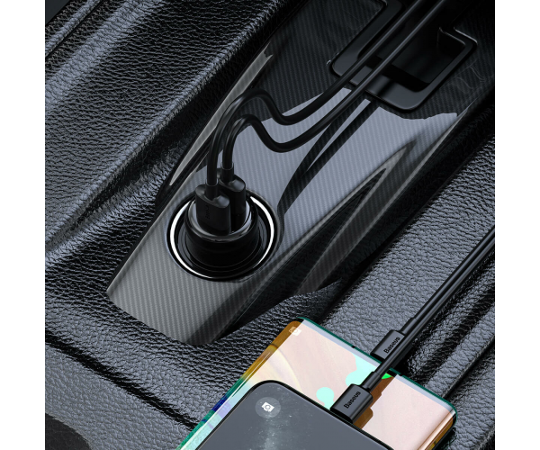 Автомобільний зарядний пристрій Baseus S-16 з FM-модулятором BLUETOOTH MP3 microSD IOS Android - изображение 2