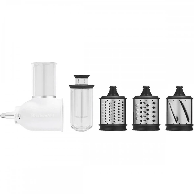 Насадка-овощерезка KitchenAid 5KSMVSA с тремя барабанами белая - Фото 4 Насадка-овощерезка KitchenAid 5KSMVSA с тремя барабанами белая - изображение 4