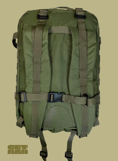 Рюкзак тактичний Getman армійський похідний 40л оливковий, універсальний чоловічий для ЗСУ - зображення 2