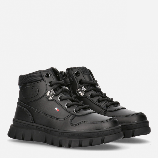 Черевики демісезонні шкіряні дитячі Tommy Hilfiger T3B5-32518-1355999 37 Чорні (8056380916853) - зображення 2