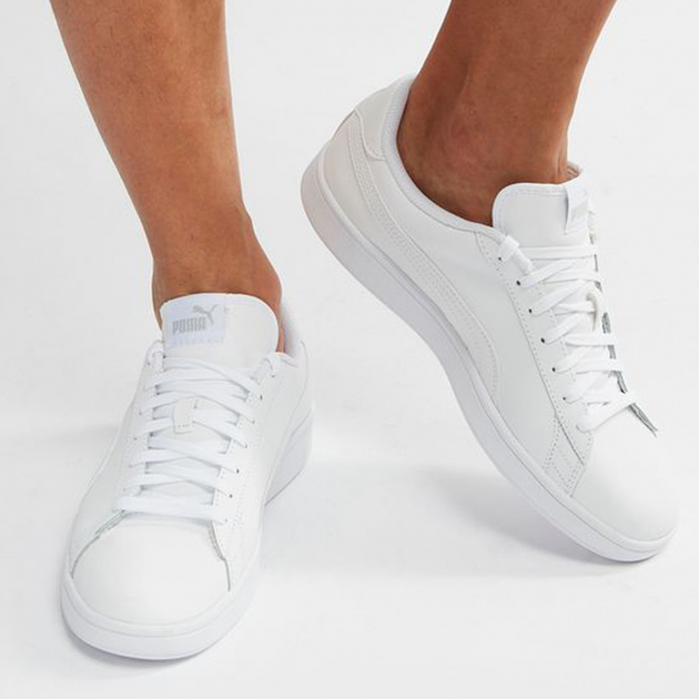 Sneakersy damskie skórzane Puma Smash v2 L 36521507 39 (6UK) 25 cm Białe (4059505054588) - obraz 7