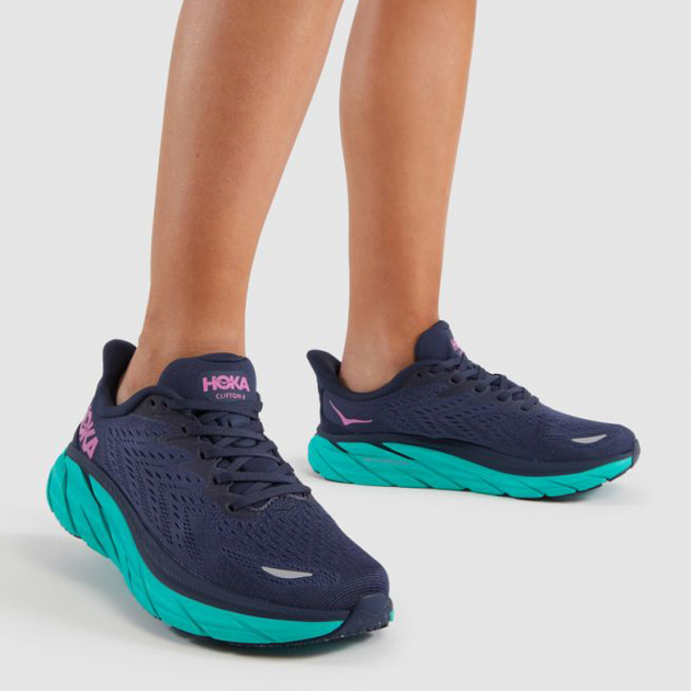 Жіночі кросівки для бігу HOKA ONE ONE Clifton 8 Wide 1121375 39 1/3 Темно-сині (194715620674) - зображення 2