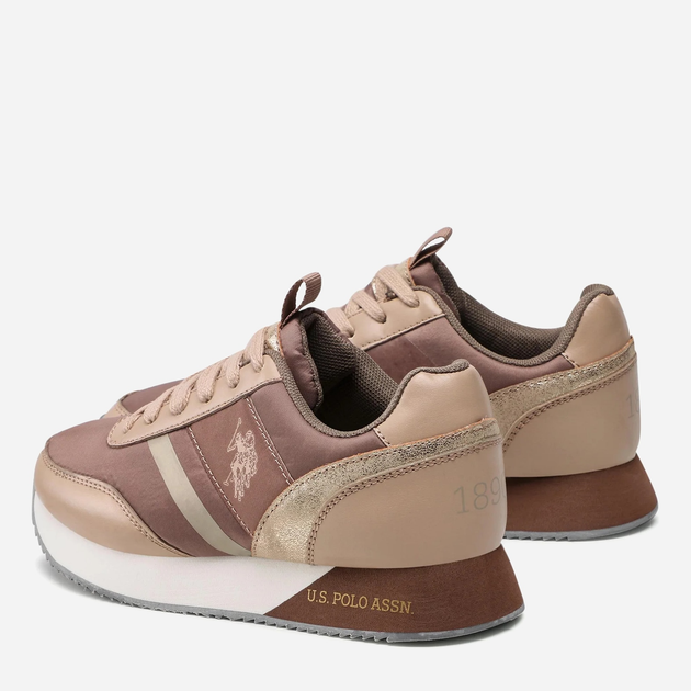 Buty sportowe damskie na platformie do kostki U.S. Polo Assn Sneaker NOBIW002WBNY4 40 Beżowe (8055197313954) - obraz 4