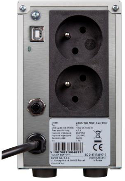 ДБЖ Ever ECO Pro Line-Interactive 700VA 420W AVR CDS PL (W/EAVRTO-000K70/00) - зображення 3