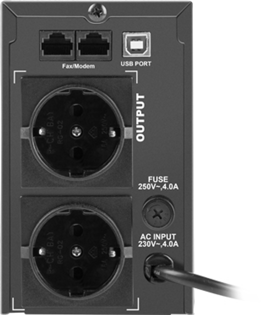 ДБЖ Armac Office 850F 850VA (480W) Black (O/850F/LCD) - зображення 6