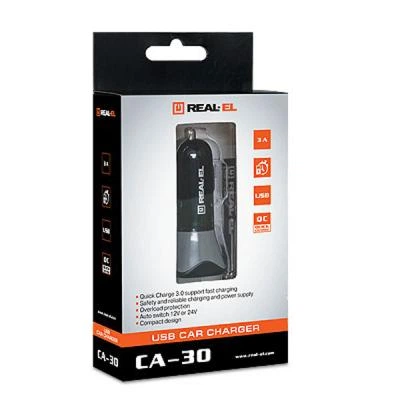 Зарядний пристрій REAL-EL CA-30 black (EL123160011) - Фото 7 Зарядний пристрій REAL-EL CA-30 black (EL123160011) - зображення 7