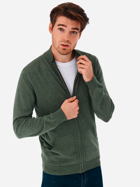 Sweter męski rozpinany z kieszeniami Tatuum Ricky T2118.616B-531 S Khaki (5900380948006) - obraz 1
