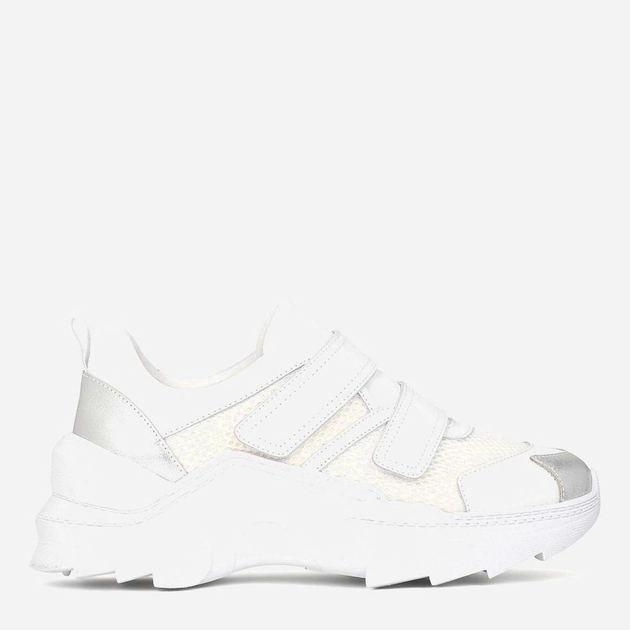 Sneakersy damskie z siatki na grubej podeszwie do kostki na rzepy Kazar 62004-27-97 39 25 cm Białe (5903387809219) - obraz 1