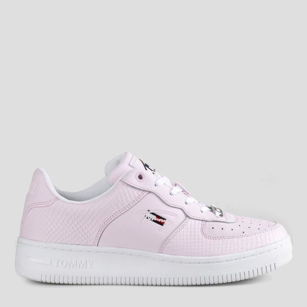 Tenisówki damskie z eko skóry na platformie do kostki Tommy Jeans EN0EN01427-TOG 40 Różowe (8720114364097) - obraz 1