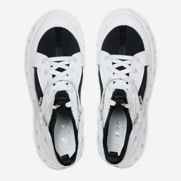 Підліткові шкіряні кросівки для дівчинки Bartek 18345001 38 44311 см Білий/Чорний (5903607643227) - зображення 5