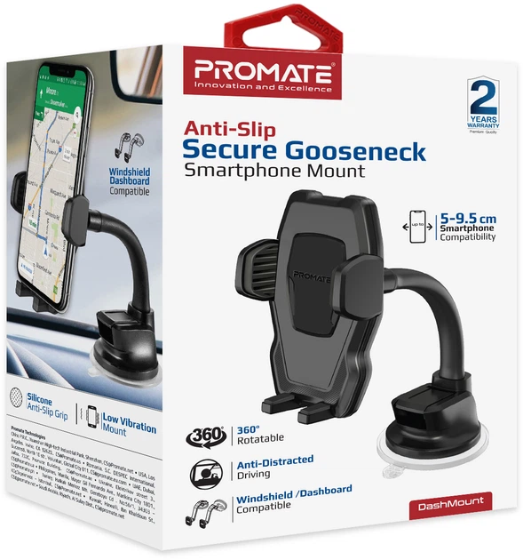 Автомобільний тримач для телефона Promate DashMount Black (dashmount.black) - Фото 6 Автомобільний тримач для телефона Promate DashMount Black (dashmount.black) - изображение 6