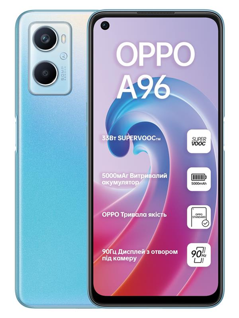 Смартфон Oppo A96 8/128GB Dual Sim Sunset Blue – фото, відгуки ...