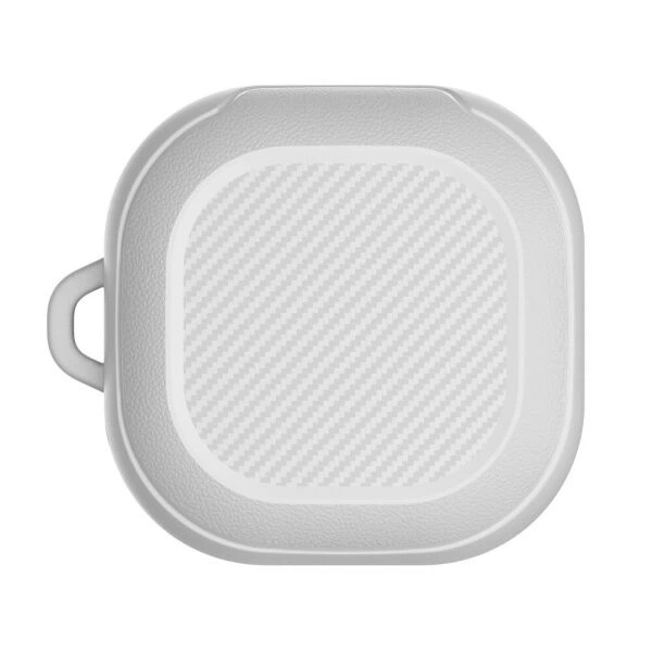 Захисний чохол Deexe Carbon Case для Samsung Galaxy Buds Live / Buds Pro / Buds 2 / Buds 2 Pro / Buds FE - White - зображення 2