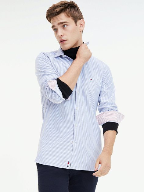 Koszula Tommy Hilfiger Slim Flex Ithaca Shi MW0MW12176 S Niebieski/Wielokolorowy (8719859967342) - obraz 1