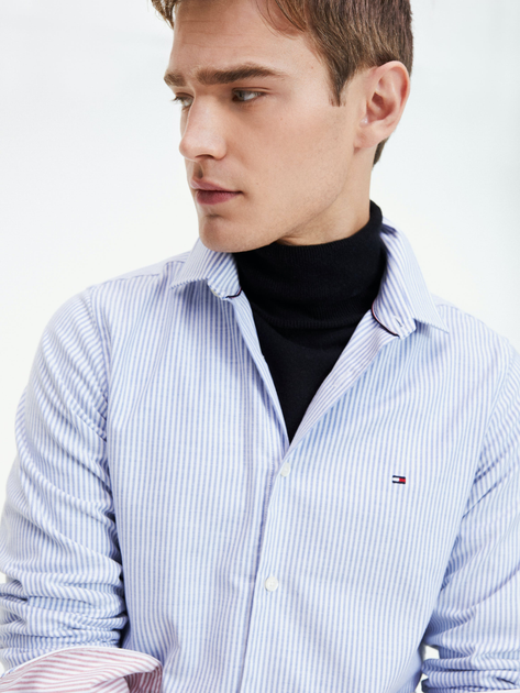 Koszula Tommy Hilfiger Slim Flex Ithaca Shi MW0MW12176 S Niebieski/Wielokolorowy (8719859967342) - obraz 3