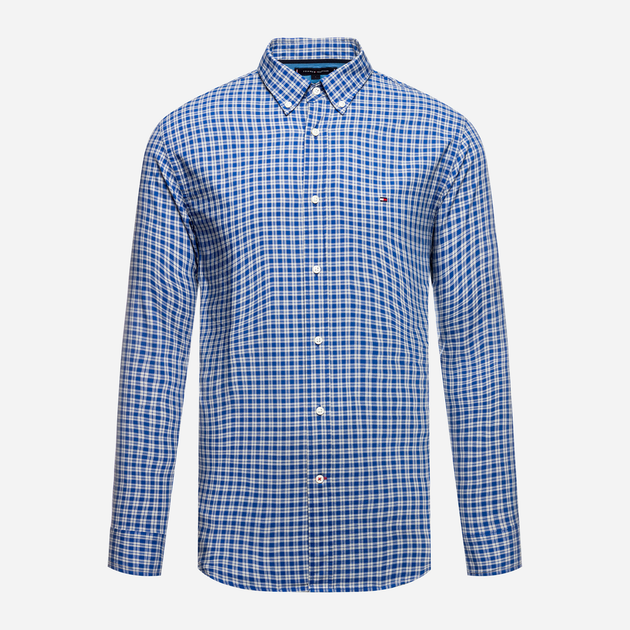 Koszulka Tommy Hilfiger Basic Check Shirt MW0MW12159 S Niebieska (8719859479531) - obraz 8
