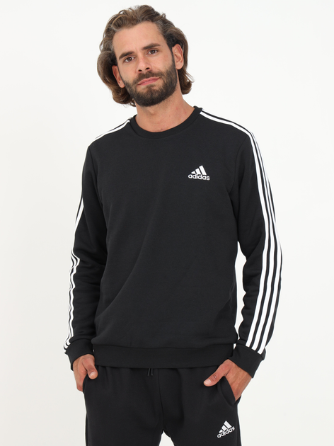 Bluza bez kaptura męska Adidas 3 Stripe GK9106 L Czarna (4064045348349 ) - obraz 3