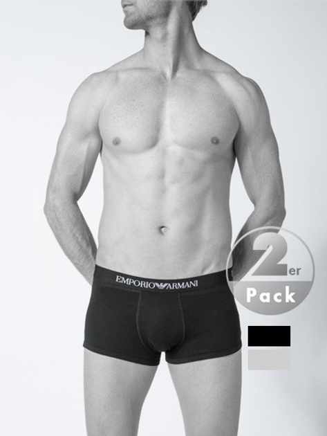 Труси-шорти Emporio Armani CC722-111613 S 2 шт. Чорний/Сірий (8053320294552) - зображення 4