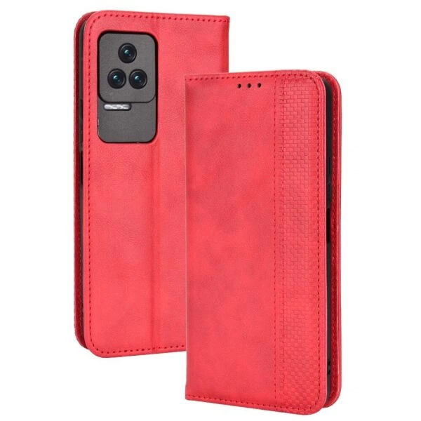 Чехол Deexe Retro Style для Xiaomi Poco F4 / Redmi K40S - Red - изображение 2