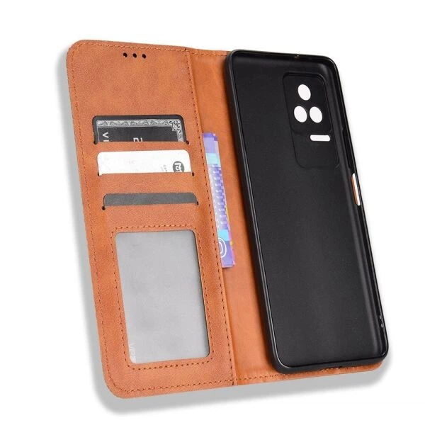 Чохол Deexe Retro Style для Xiaomi Poco F4 / Redmi K40S - Brown - зображення 7