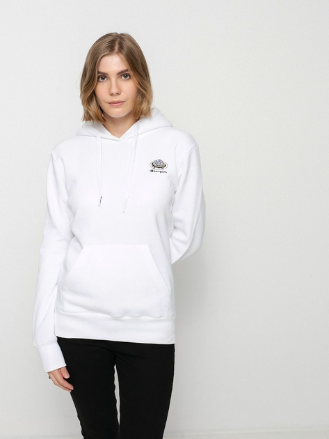 Bluza damska z kapturem kangurka Champion 114694-WW001 S Biała (8053305870320) - obraz 1