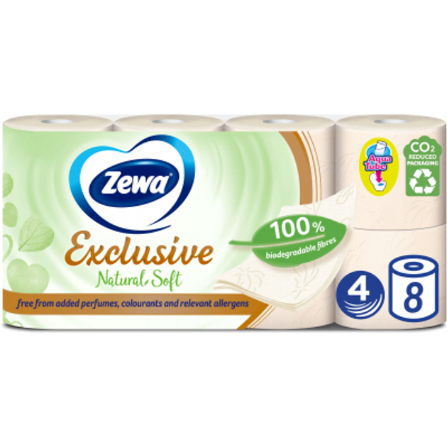 ROZETKA | Туалетная бумага Zewa Exclusive Natural Soft 4 слоя 8 рулонов ...