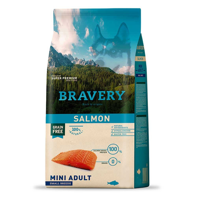 Сухой корм для собак BRAVERY Salmon Mini Adult мелких пород с лососем 2 ...