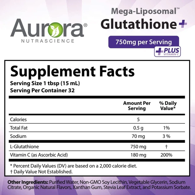 Aurora Nutrascience Mega-Liposomal Glutathione plus Vitamin C 480   (4384305015b)  , ,   - ROZETKA   : Proteinlive