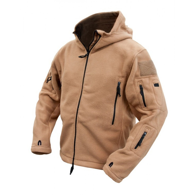 Кофта флисовая тактическая с капюшоном KOMBAT UK Recon Hoodie койот L - изображение 1