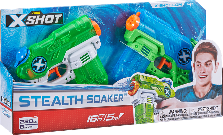 Набор водных бластеров Zuru X-Shot Warfare Double Small Stealth Soake 2 вида оружия (01227R) (193052047274) - Фото 3 Набор водных бластеров Zuru X-Shot Warfare Double Small Stealth Soake 2 вида оружия (01227R) (193052047274) - изображение 3