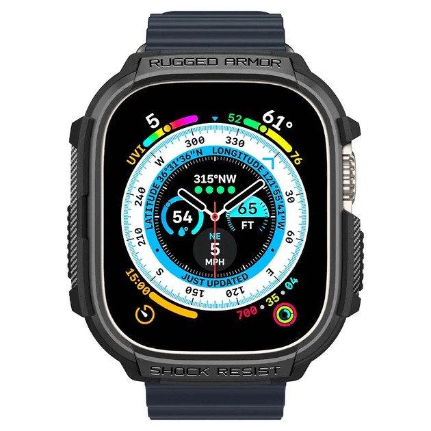 Чехол Spigen Rugged Armor для Apple Watch Ultra 1/2/3 49mm Black (ACS05456) - изображение 3