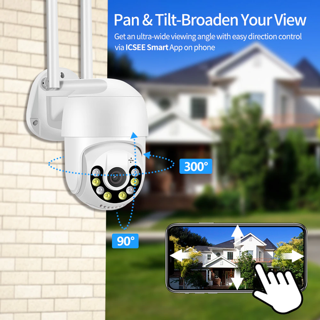 Уличная IP камера видео наблюдения с WIFI и 4G Smart 15A-PTZ 4Mp, APP ICSEE поворотная, ночная съёмка, интерком + Карта 64Гб - изображение 9