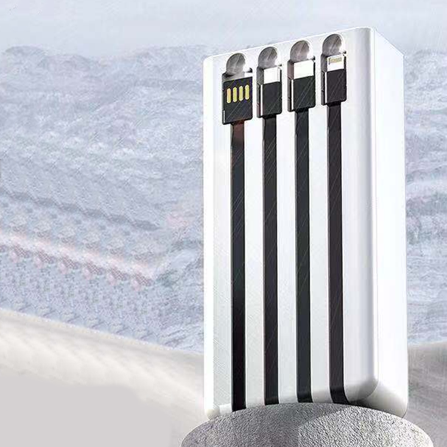 Power Bank на солнечной батарее Kamry 30000 mAh (реальная ёмкость) 2хUSB и встроенные кабеля MicroUSB/Lightning/Type-C/USB Белый - изображение 8