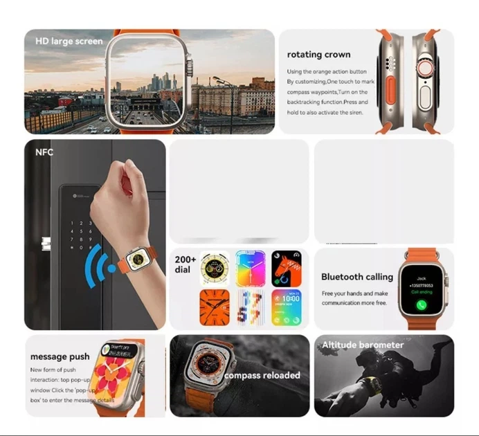Смарт годинник Airplus Smart Watch 8 Series GS8 ULTRA Gold. - Фото 4 Смарт годинник Airplus Smart Watch 8 Series GS8 ULTRA Gold. - изображение 4