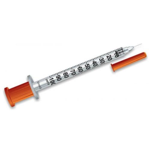 Шприц ін'єкційний інсуліновий одноразовий стерильний MP MedPlast U-100 1 мл із голкою 30G 0,3х13 мм 1 шт - зображення 1