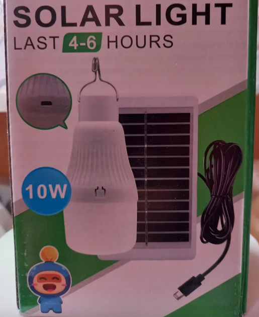 Аккумуляторная лампа (зарядка от USB) 10 Вт CcLamp LED светильник + СОЛНЕЧНАЯ ПАНЕЛЬ (365044455) - изображение 3