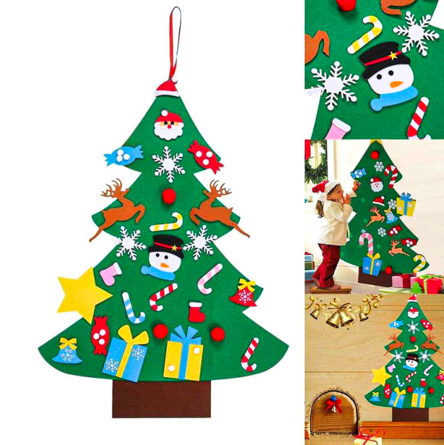 Детская елочка с игрушками из фетра на стену 95*70см елка Chrismas Free ...