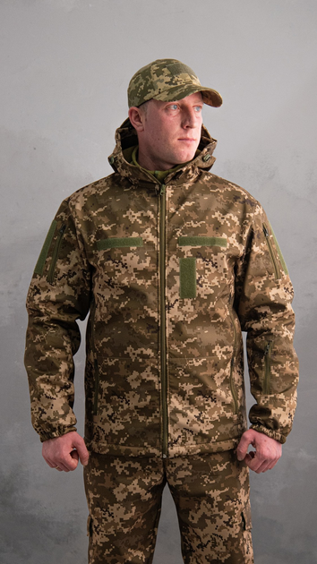 Куртка тактическая Softshell Пиксель ВСУ (Размер 50) - изображение 1