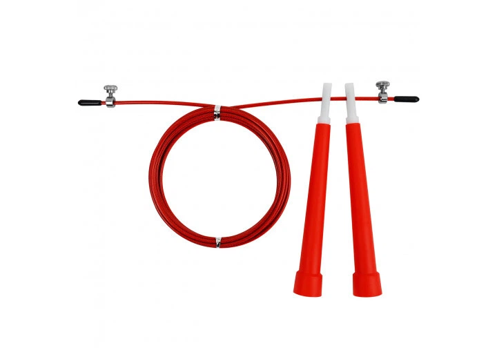 Скоростная скакалка EasyFit Speed Cable Rope 3 м со стальным тросом и подшипниками красная - изображение 2
