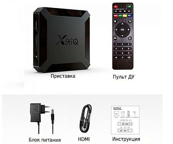 Медіаплеєр Smart TV стаціонарний HD (смарт ТВ приставка) Vontar X96Q 2GB/16GB чорний (X96Q-2-16_999) - зображення 4