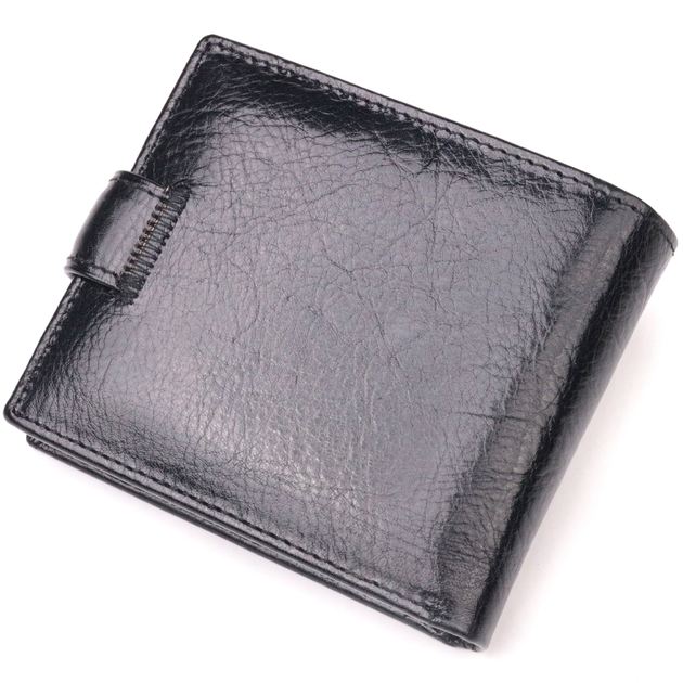 Мужской кожаный бумажник 11х9х2,5 см ST Leather Черный (2000002162001 ...