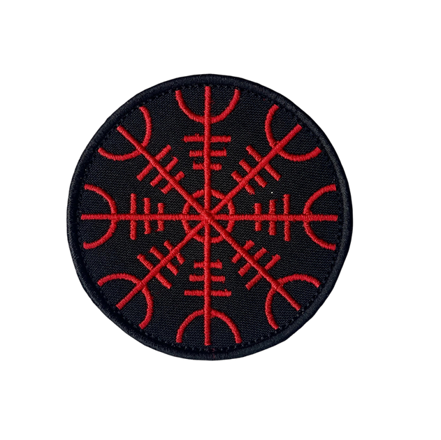 Шеврон на липучке Шлем ужаса оберег на удачу круглый 8см черный (12036) - изображение 1