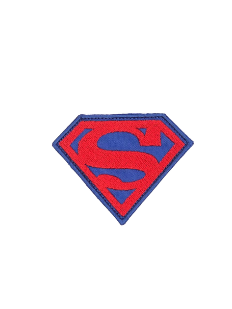 Шеврон на липучці Супермен Superman 8см х 6.3см синій (12020) - зображення 1