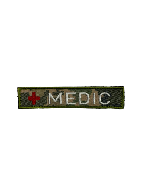 Шеврон на липучці MEDIC 12.5см х 2.5см піксель (12016) - зображення 1