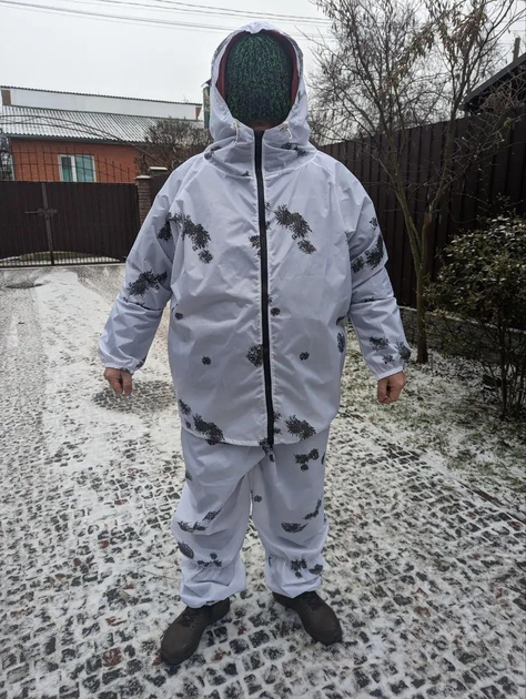 Масхалат костюм зимовий Військовий Дощовик Тактичний камуфляж білий - зображення 1