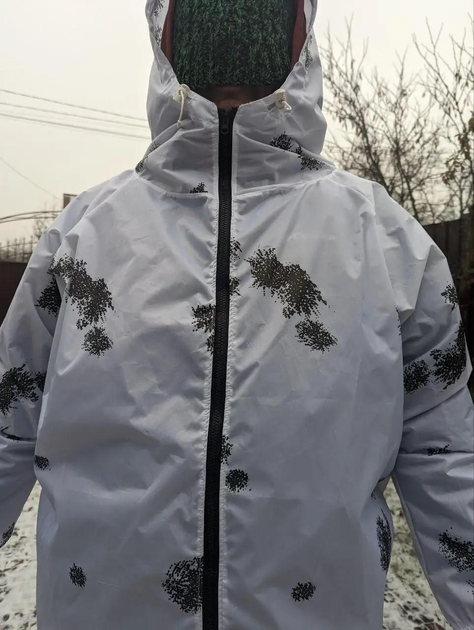 Масхалат костюм зимний Военный Дождевик Тактический камуфляж белый - изображение 2
