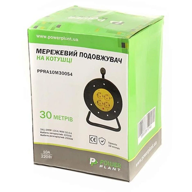 Сетевой удлинитель PowerPlant на катушке 30 м, 4 розетки (JY-2002/30) (PPRA10M300S4) - Фото 4 Сетевой удлинитель PowerPlant на катушке 30 м, 4 розетки (JY-2002/30) (PPRA10M300S4) - изображение 4